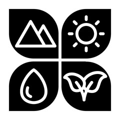 Natural Resource Glyph Vector Icon 