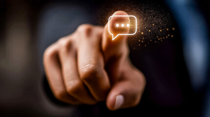 Holographic chatbot interface responding to a user’s gesture