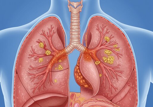 Asthma and Lung Inflammation &ndash; Medical Illustration