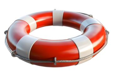 Red life preserver with safety, and rescue.