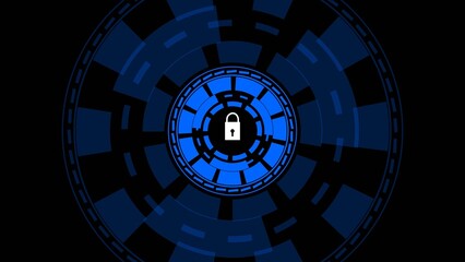 Cyber Security Lock. Digital Data Protection Concept Illustration Background.
