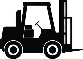 forklift vehicle silhouette vector illustration
