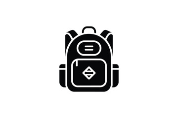 Obraz premium Black silhouette icon of a hiking backpack