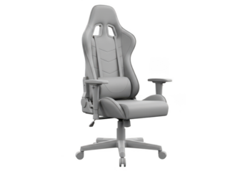 Ergonomic gaming chair with adjustable armrests isolated on transparent background