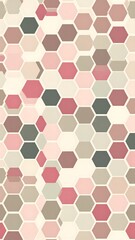 Honeycomb pattern in shades of pink, gray, and beige for backgrounds and designs