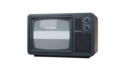 Fototapeta premium Old television screen static noise isolated on a transparent background vintage retro
