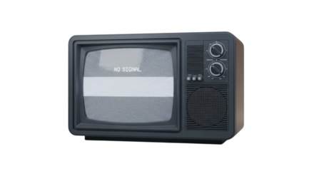 Old television screen static noise isolated on a transparent background vintage retro