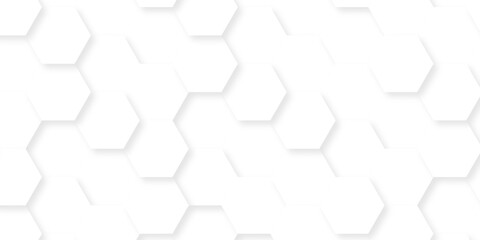 White grid science structure hexagonal paper texture. vector abstract grid tile seamless hexagon wall creative metal web business wallpaper texture background.	