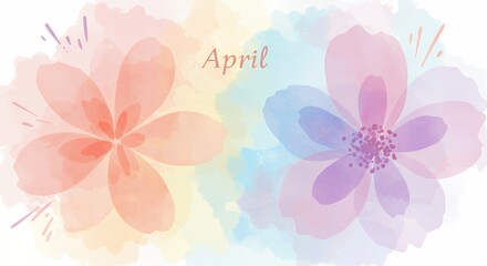 Pastel flowers april background