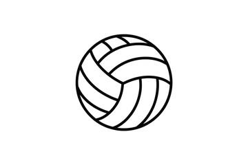 Simple black and white line drawing of a volleyball