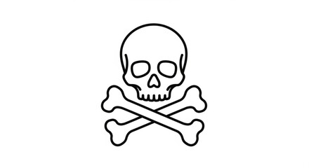 A pair of crossed bones, commonly associated with pirates, danger, or poison, are depicted against a dark background, creating a stark and ominous symbol