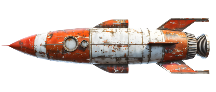 Rusty Retro Rocket Ship. (1)