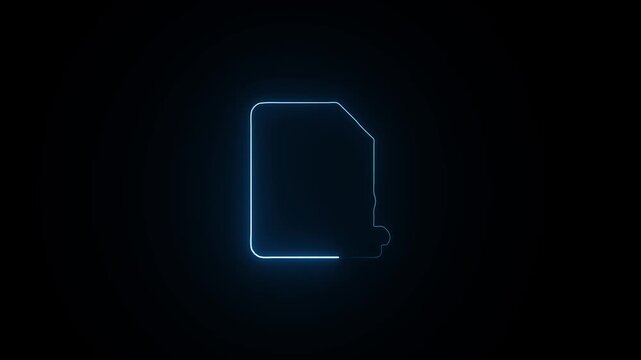 "Glowing Neon Green MicroSD Card Icon on Dark Background &ndash; Futuristic Digital Data Storage Concept, High-Tech Memory Card Symbol, Cyber UI Element, Tech Animation Frame"
