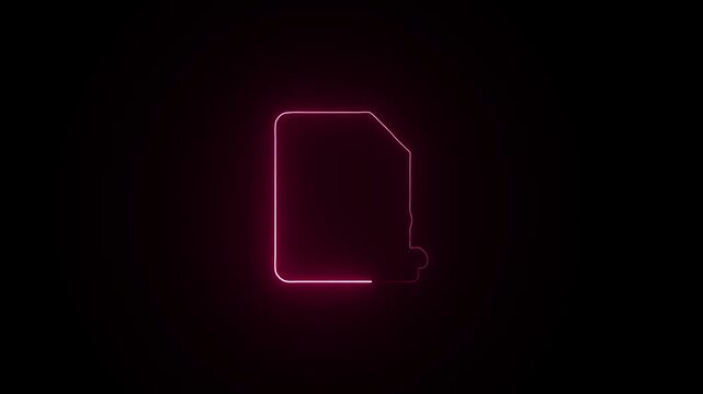 "Glowing Neon Green MicroSD Card Icon on Dark Background &ndash; Futuristic Digital Data Storage Concept, High-Tech Memory Card Symbol, Cyber UI Element, Tech Animation Frame"