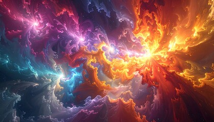 Abstract cosmic clouds of vibrant colors