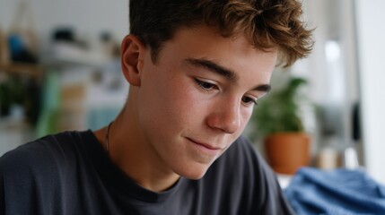 Fototapeta premium This image features a young male person.