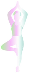 Woman in Tree Pose Gradient Illustration