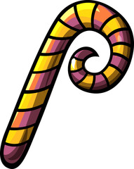 Christmas Candy Cane Cartoon Illustration
