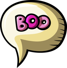 Halloween Boo Speech Bubble Cartoon Illustration