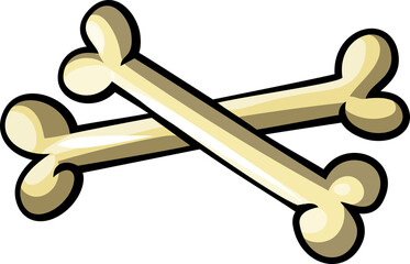 Crossed Bones Cartoon Illustration