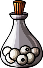 Halloween Jar of Eyeballs Cartoon Illustration