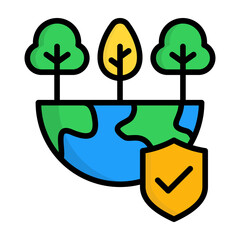 Environmental Protection Line Color Vector Icon 