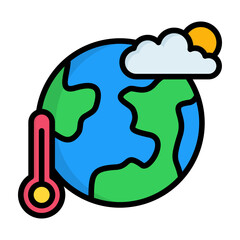 Climate Action Line Color Vector Icon