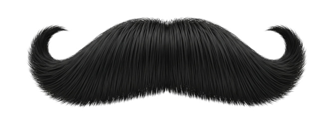 Mustache Icon on transparent background. Male, Gents Man Symbol. PNG