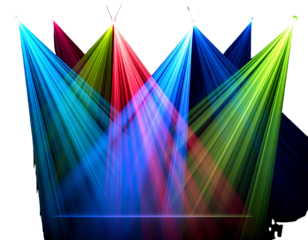 Colorful stage light rays red blue green transparent PNG  