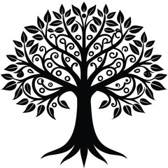 bohemian tree of life wall art isolated on white background