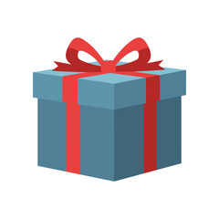 A beautifully wrapped gift box with a red ribbon and bow, symbolizing celebration and joy