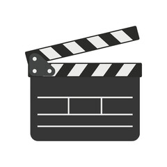 Obraz premium A classic film clapperboard with a raised lid, symbolizing movie production and creativity