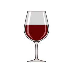 A clear wine glass filled with red wine, set against a plain background, perfect for beverage promotions