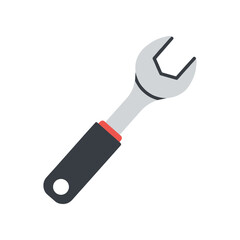 A close-up view of a metallic adjustable wrench with a black handle on a white background, ideal for repair work