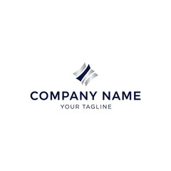 A minimalist logo design featuring abstract shapes, company name, and tagline against white background.