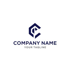 A minimalist logo design featuring a geometric shape with a letter C and a smaller element.