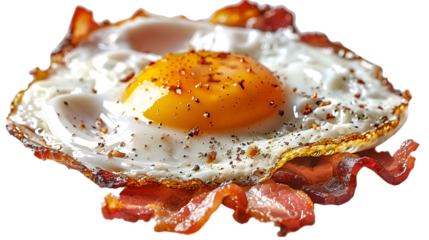 Sunnyside up egg with bacon.
