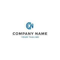 Blue circular logo featuring the letters "CN" stacked vertically, above the text "COMPANY NAME" and "YOUR TAGLINE".