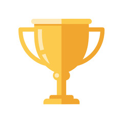 A golden trophy symbolizing achievement and success on a minimalist background