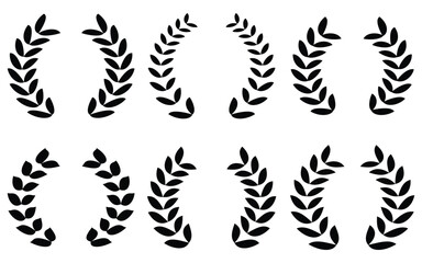 &ldquo;Elegant Laurel Wreath Vector Collection &ndash; Geometric, Vintage, and Retro Circular Awards, Emblems, Badges & Decorative Branch Designs&rdquo;