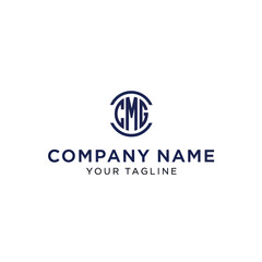 A professional monogram logo featuring the letters CMG inside a circular frame with placeholder text for company name and tagline.
