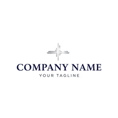 Elegant logo design featuring a cross-like element and company branding.
