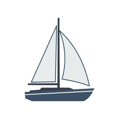 A serene sailboat gliding across calm waters under a clear sky, evoking tranquility and adventure