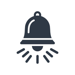 A simple illustration of a bell emitting light rays, symbolizing alertness and notifications