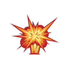 Colorful explosion graphic with dynamic flames and sparks, symbolizing energy and action
