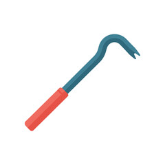 A vibrant illustration of a crowbar resting on a flat surface, showcasing its design and color
