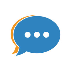 A vibrant speech bubble icon representing communication and dialogue in a digital context