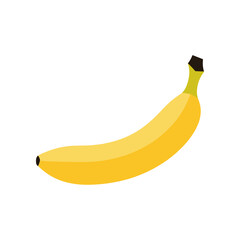 A vibrant yellow banana on a clean white background, perfect for food-related designs