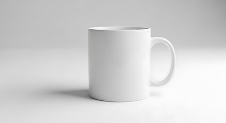Fototapeta premium Plain white ceramic mug isolated on white background, studio shot