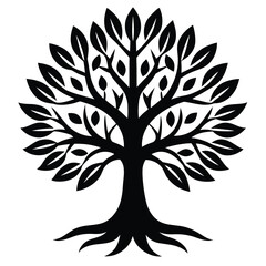 Obraz premium tree of life for yoga mindfulness isolated on white background